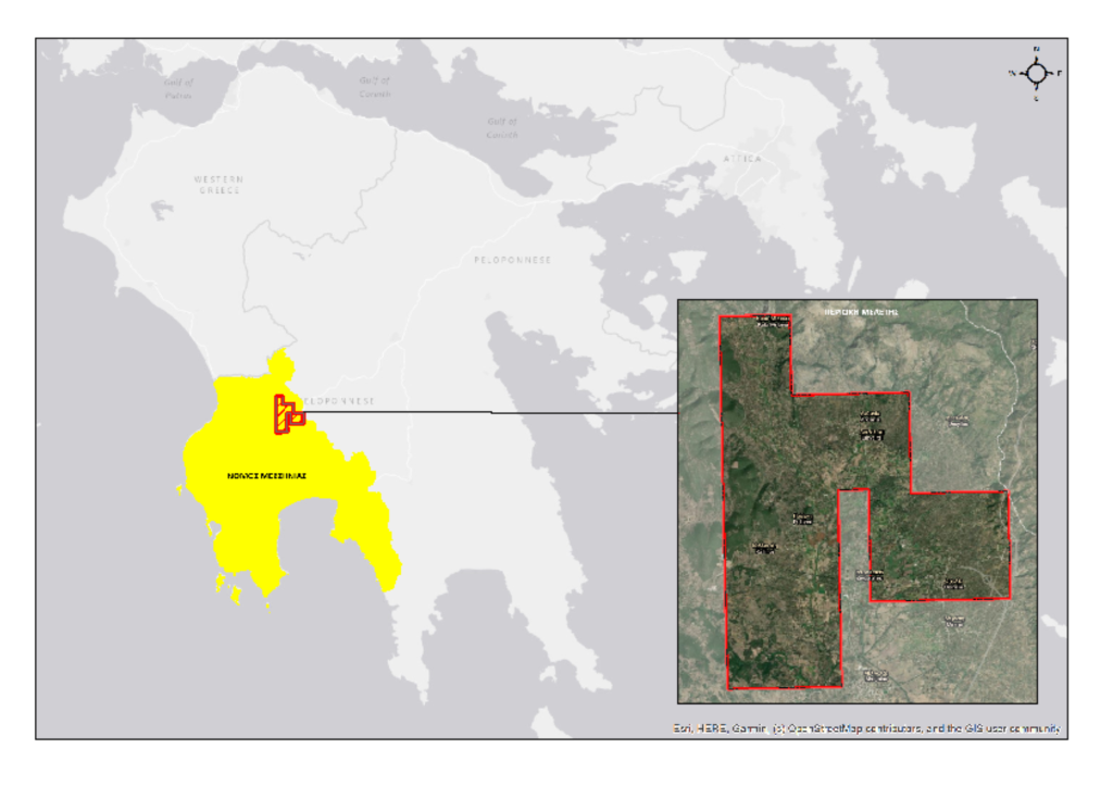 Χάρτης έρευνας επιφανείας Andania-survey-map